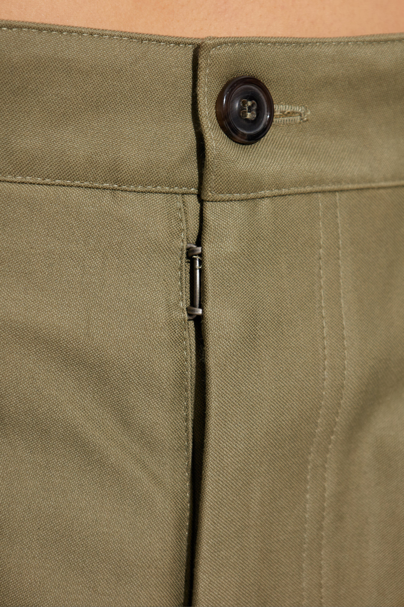 Zielony Spodnie z wysokim stanem i zaszewkami Maison